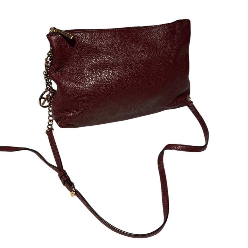 Vintage Michael Kord Burgundy Leather Crossbody Bag